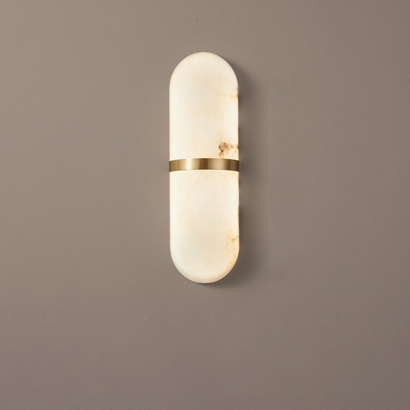 Alabaster Pill Wall Light, Hardwired Wall Sconce, detail 47