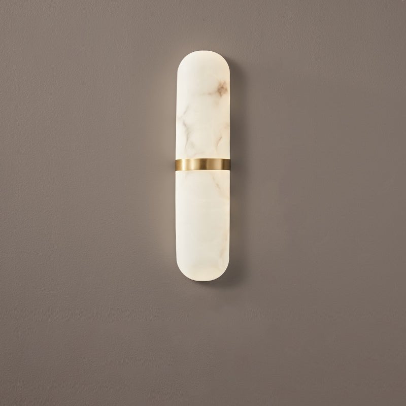 Alabaster Pill Wall Light, Hardwired Wall Sconce, detail 14