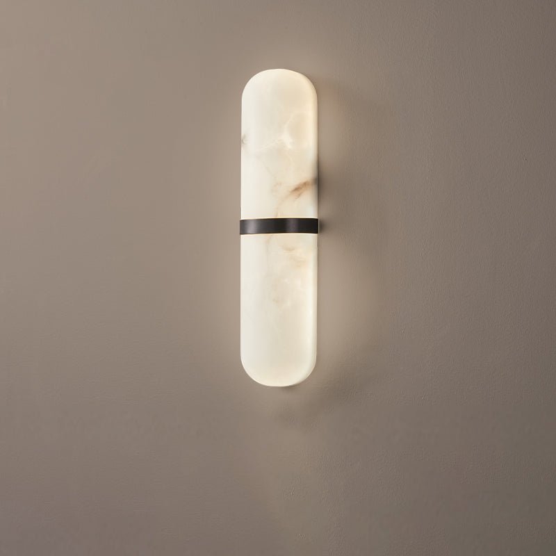 Alabaster Pill Wall Light, Hardwired Wall Sconce, detail 15