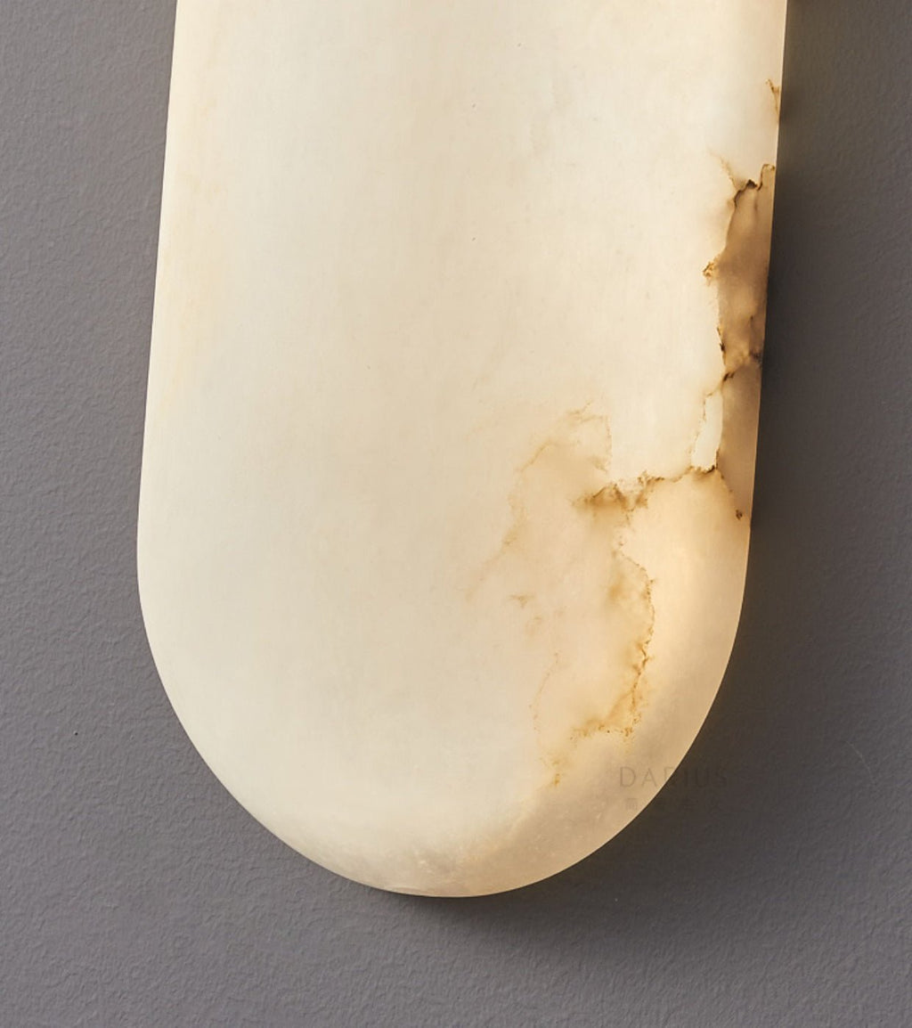 Alabaster Pill Wall Light, Hardwired Wall Sconce, detail 19