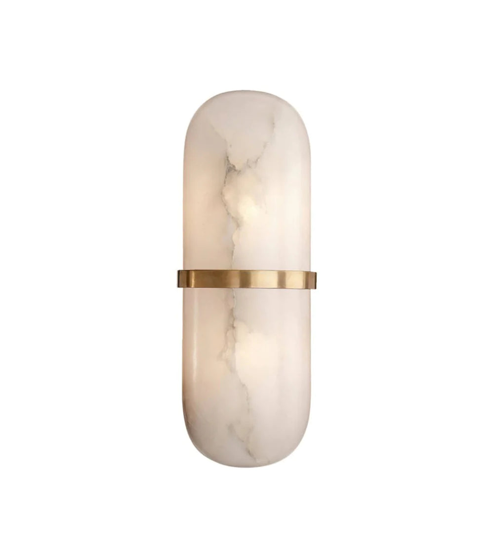 Alabaster Pill Wall Light, Hardwired Wall Sconce, detail 51