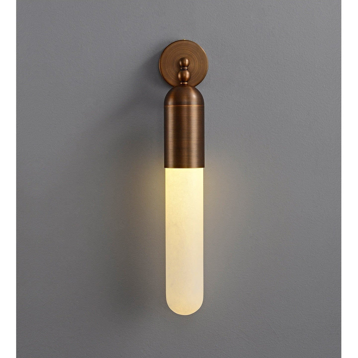 Alabaster Sculpted Tube Wall Light, Hardwired Wall Sconce, detail 10