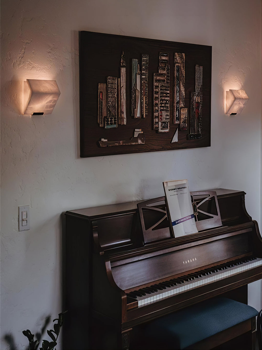 Alabaster Staircase Plug-In Wall Light, Plug-In Wall Sconce, detail 25