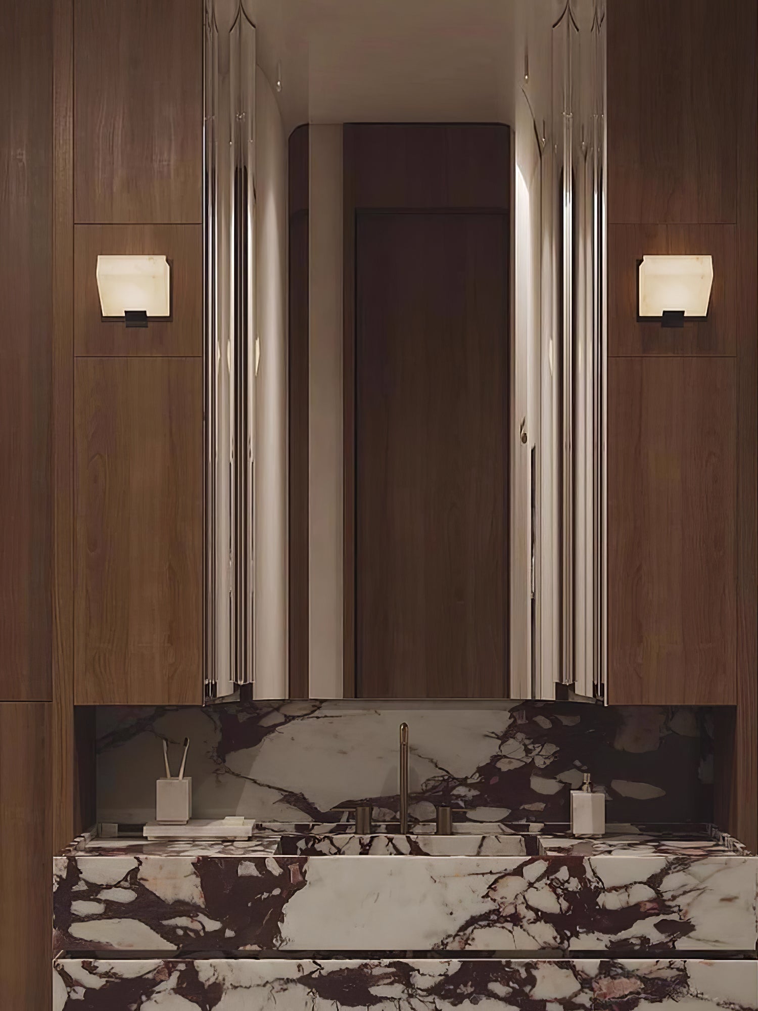Alabaster Staircase Wall Light, Hardwired Wall Sconce, detail 28
