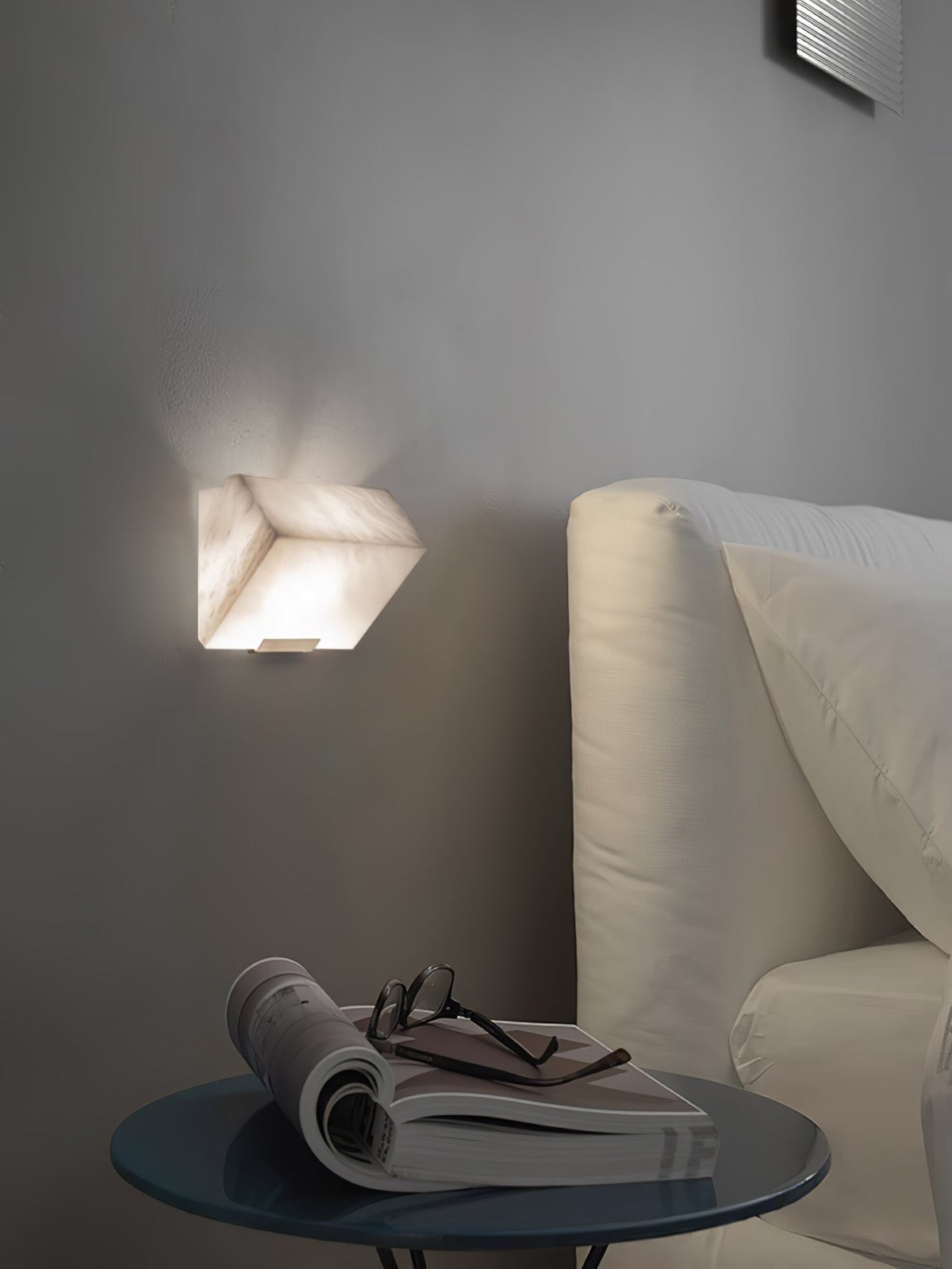 Alabaster Staircase Wall Light, Hardwired Wall Sconce, detail 10