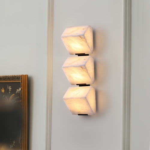 Alabaster Staircase Wall Light, Hardwired Wall Sconce, detail 2