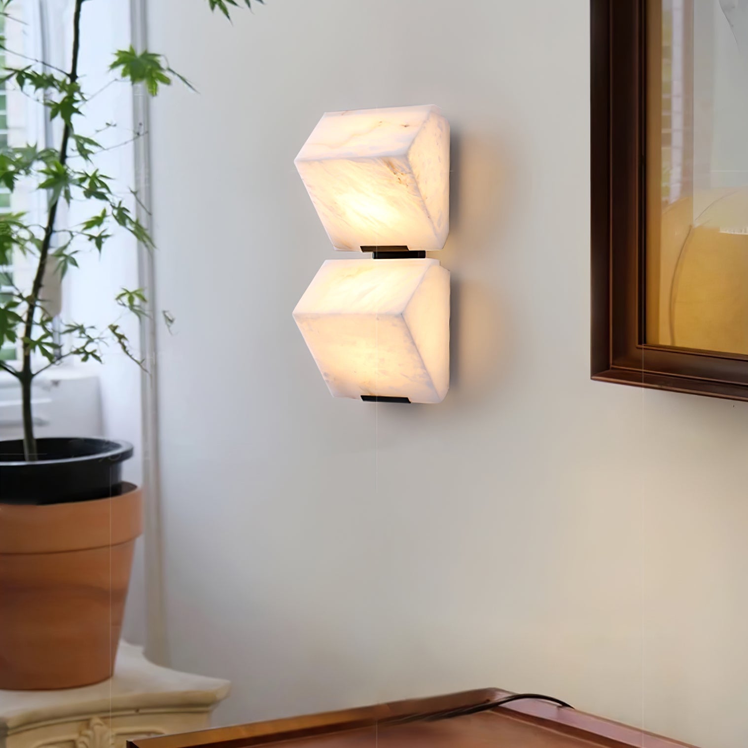 Alabaster Staircase Plug-In Wall Light, Plug-In Wall Sconce, detail 17