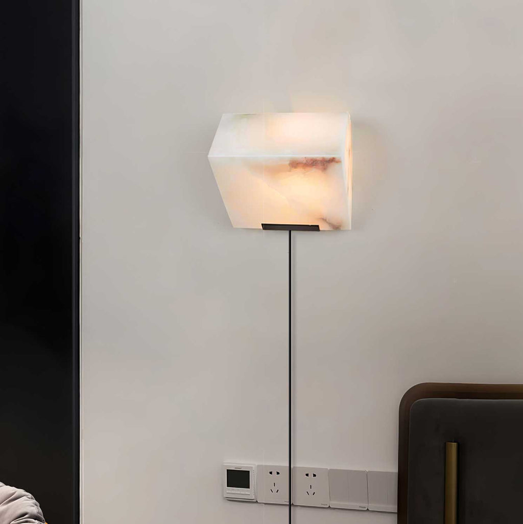 Alabaster Staircase Plug-In Wall Light, Plug-In Wall Sconce, detail 5