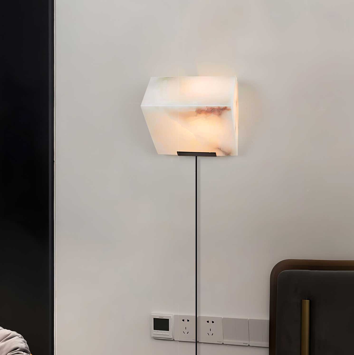 Alabaster Staircase Plug-In Wall Light, Plug-In Wall Sconce, detail 5