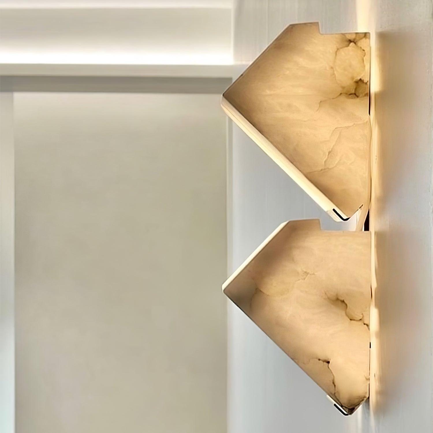 Alabaster Staircase Wall Light, Hardwired Wall Sconce, detail 13