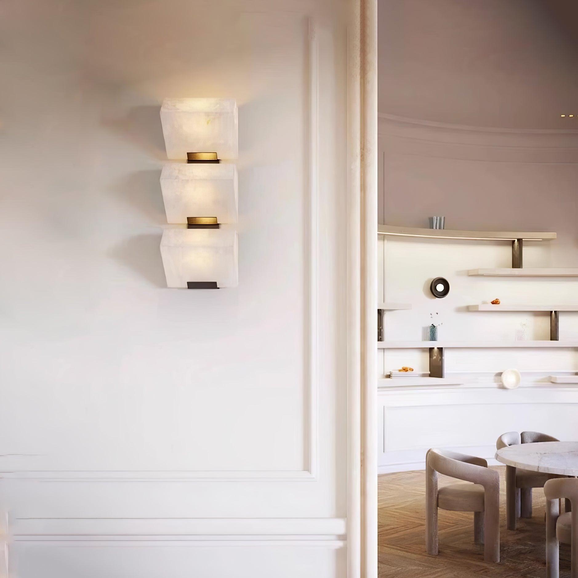 Alabaster Staircase Wall Light, Hardwired Wall Sconce, detail 33