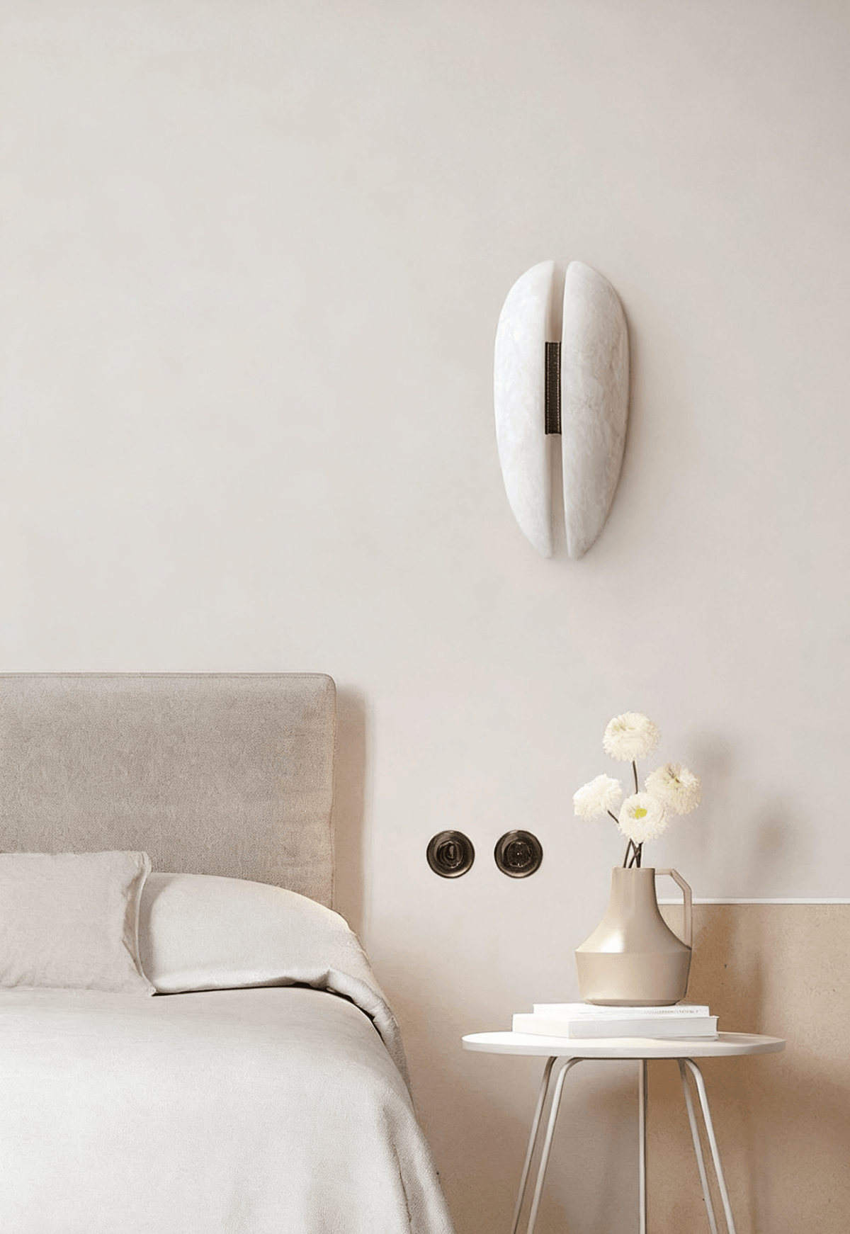 Alabaster Veil Wall Light, Hardwired Wall Sconce, detail 8
