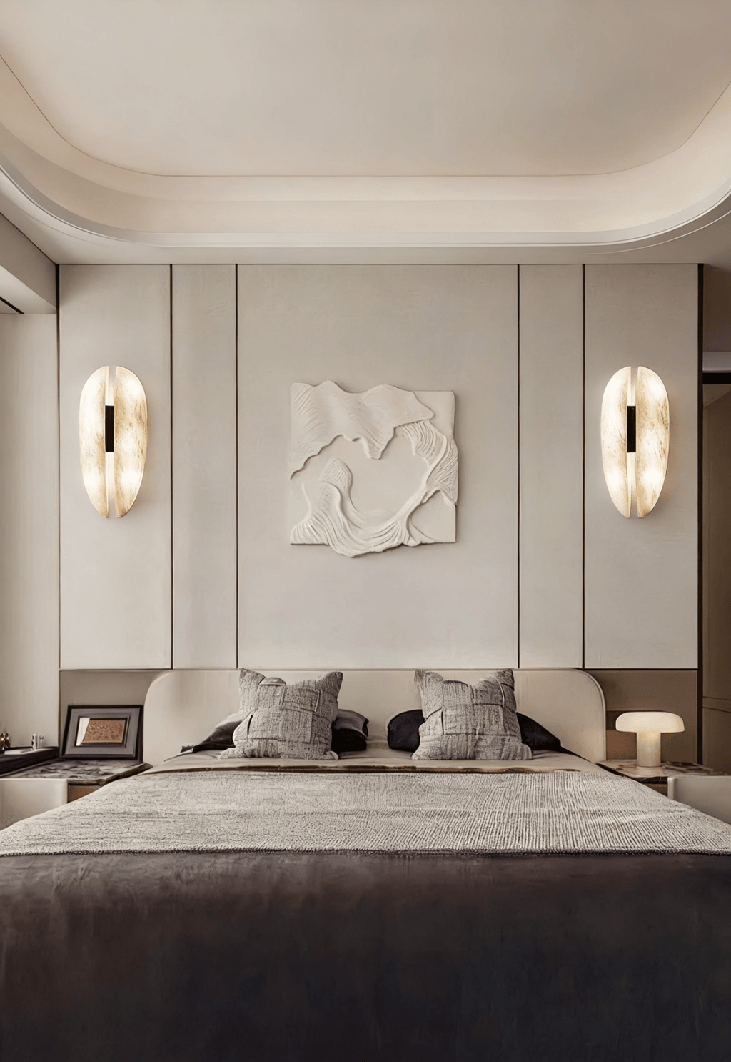 Alabaster Veil Wall Light, Hardwired Wall Sconce, detail 9