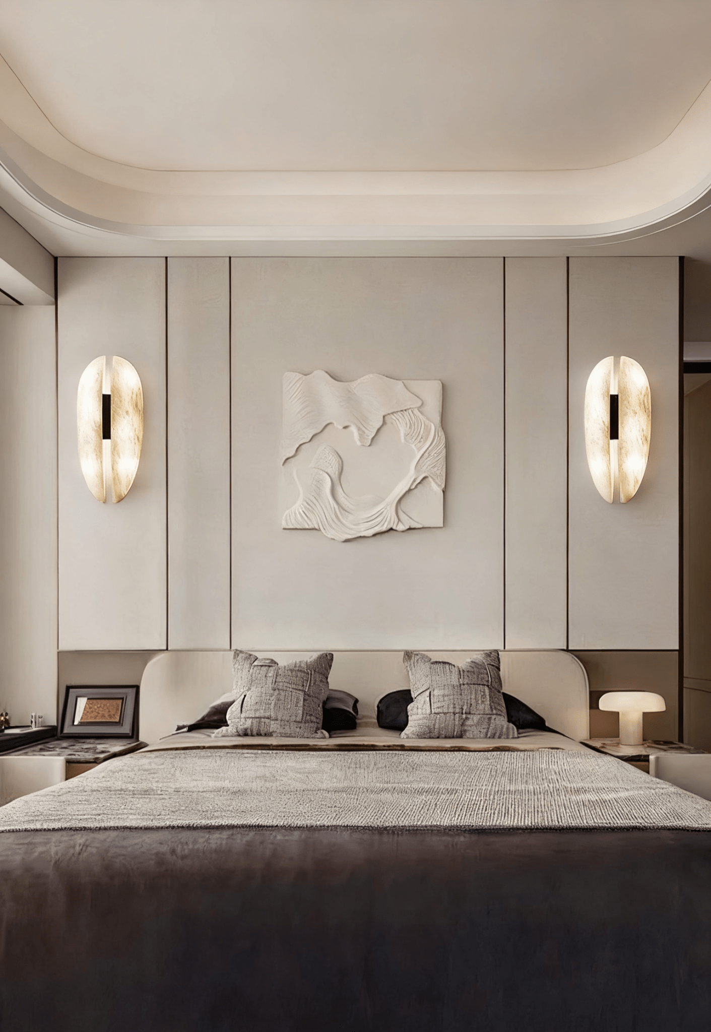 Alabaster Veil Wall Light, Hardwired Wall Sconce, detail 9