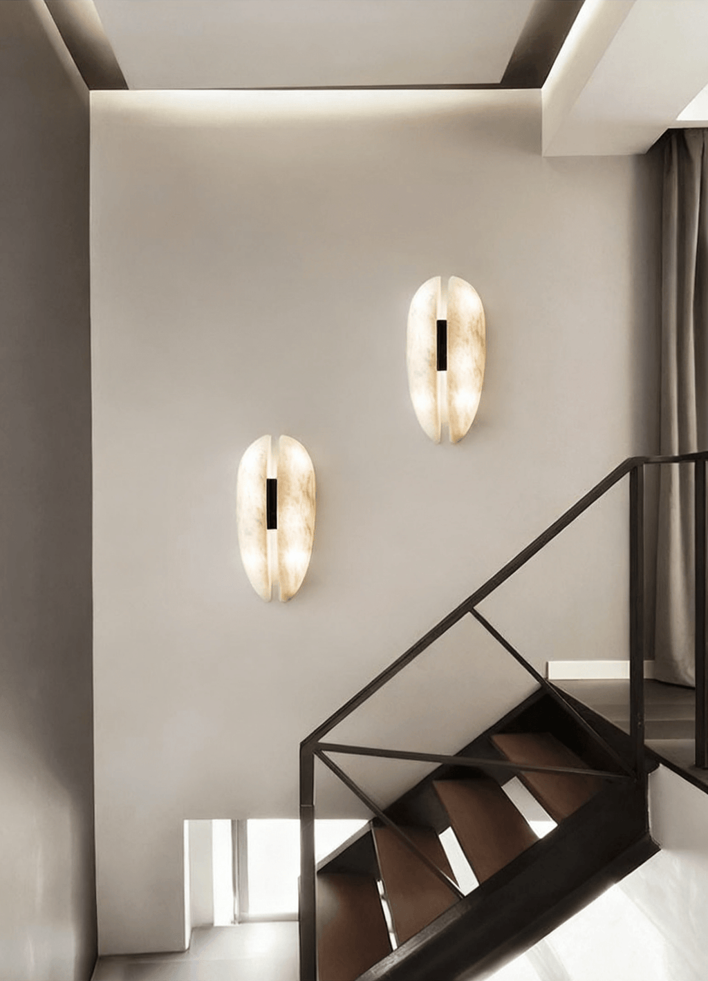Alabaster Veil Wall Light, Hardwired Wall Sconce, detail 10