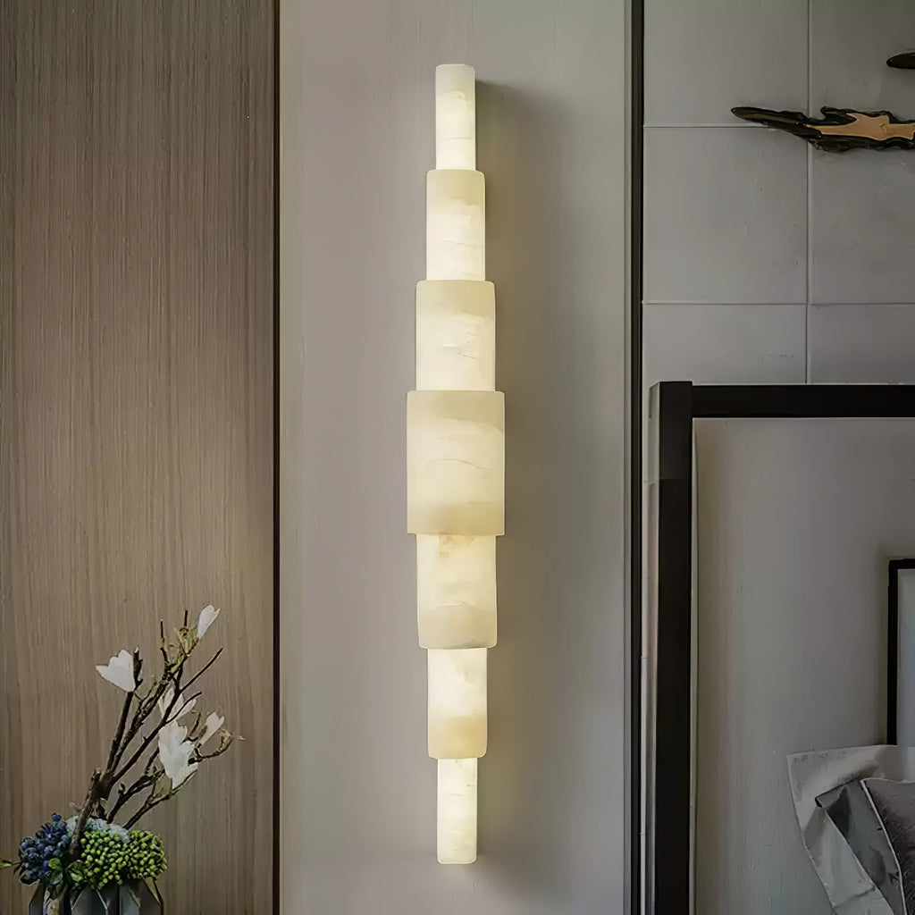 Alba Cascade Alabaster Wall Light, Hardwired Wall Sconce, detail 2