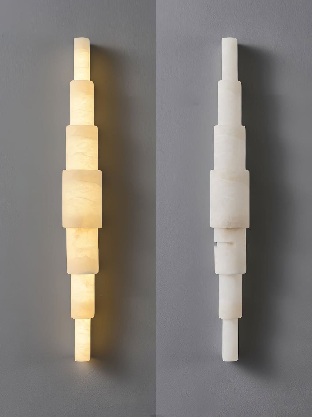 Alba Cascade Alabaster Wall Light, Hardwired Wall Sconce, detail 11