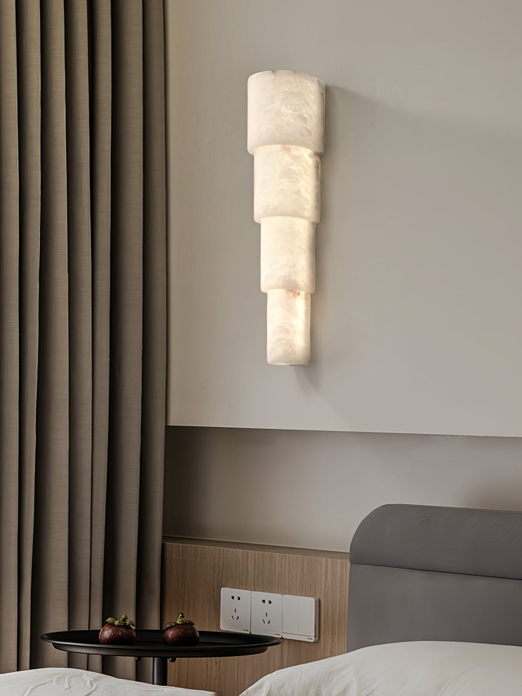 Alba Cascade Alabaster Wall Light, Hardwired Wall Sconce, detail 12