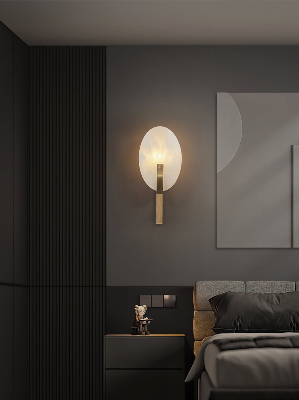 Alice Alabaster Wall Light, Hardwired Wall Sconce, detail 11