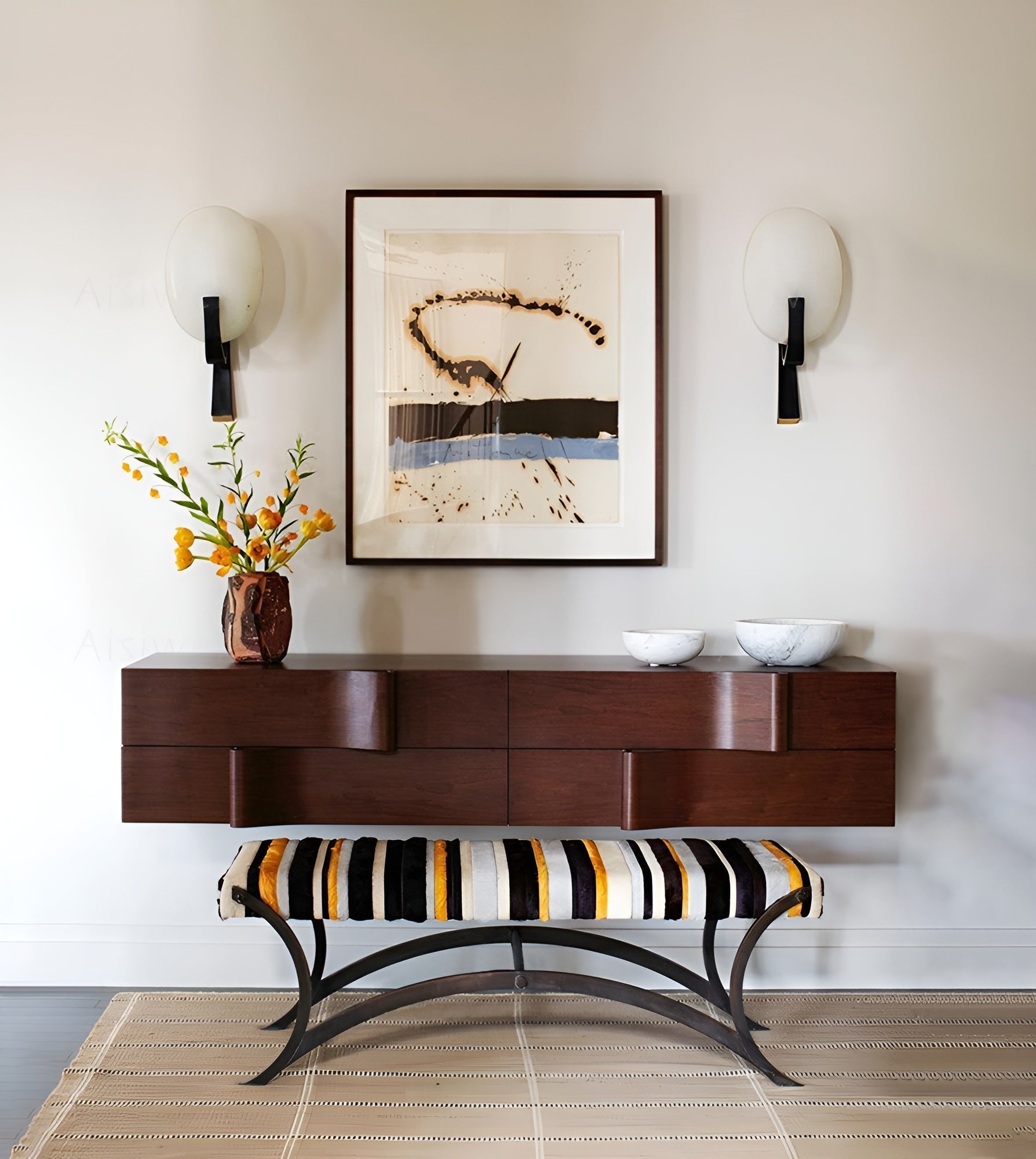 Alice Alabaster Wall Light, Hardwired Wall Sconce, detail 19
