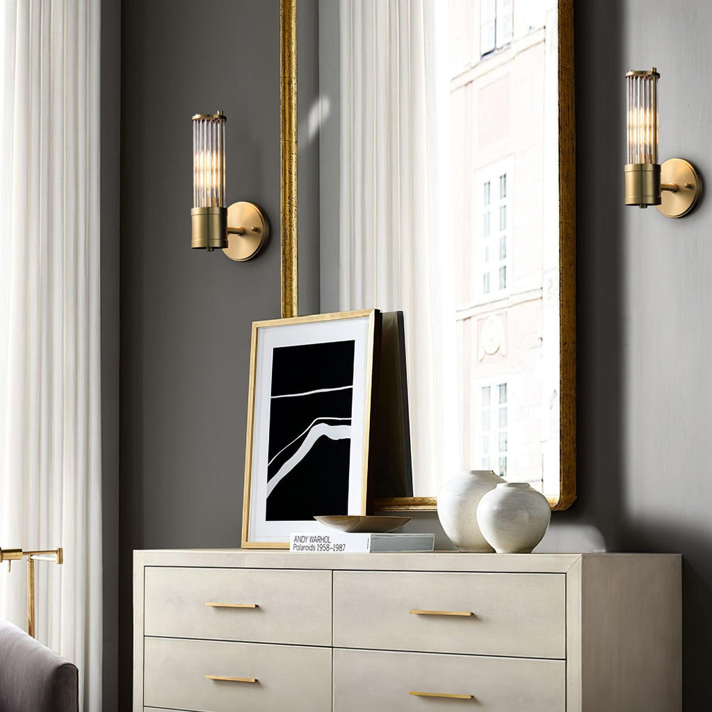 Allen Brass Wall Light, Hardwired Wall Sconce, detail 3