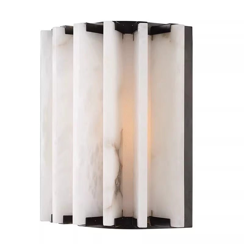 Altrix Alabaster Wall Light - Dia 25cm x H 18cm Metal, Hardwired Wall Sconce, detail 8