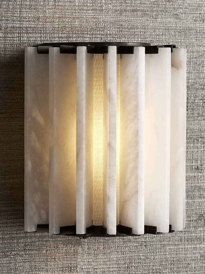 Altrix Alabaster Wall Light - Dia 25cm x H 18cm Metal, Hardwired Wall Sconce, detail 10