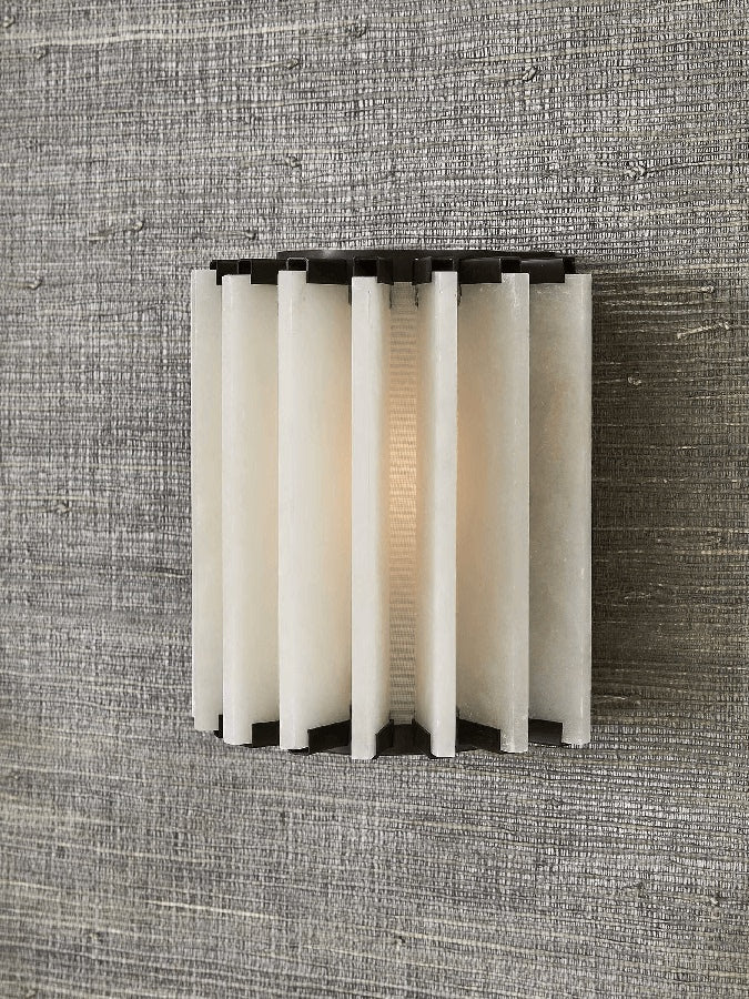 Altrix Alabaster Wall Light - Dia 25cm x H 18cm Metal, Hardwired Wall Sconce, detail 11