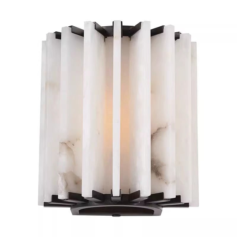 Altrix Alabaster Wall Light - Dia 25cm x H 18cm Metal, Hardwired Wall Sconce, detail 9