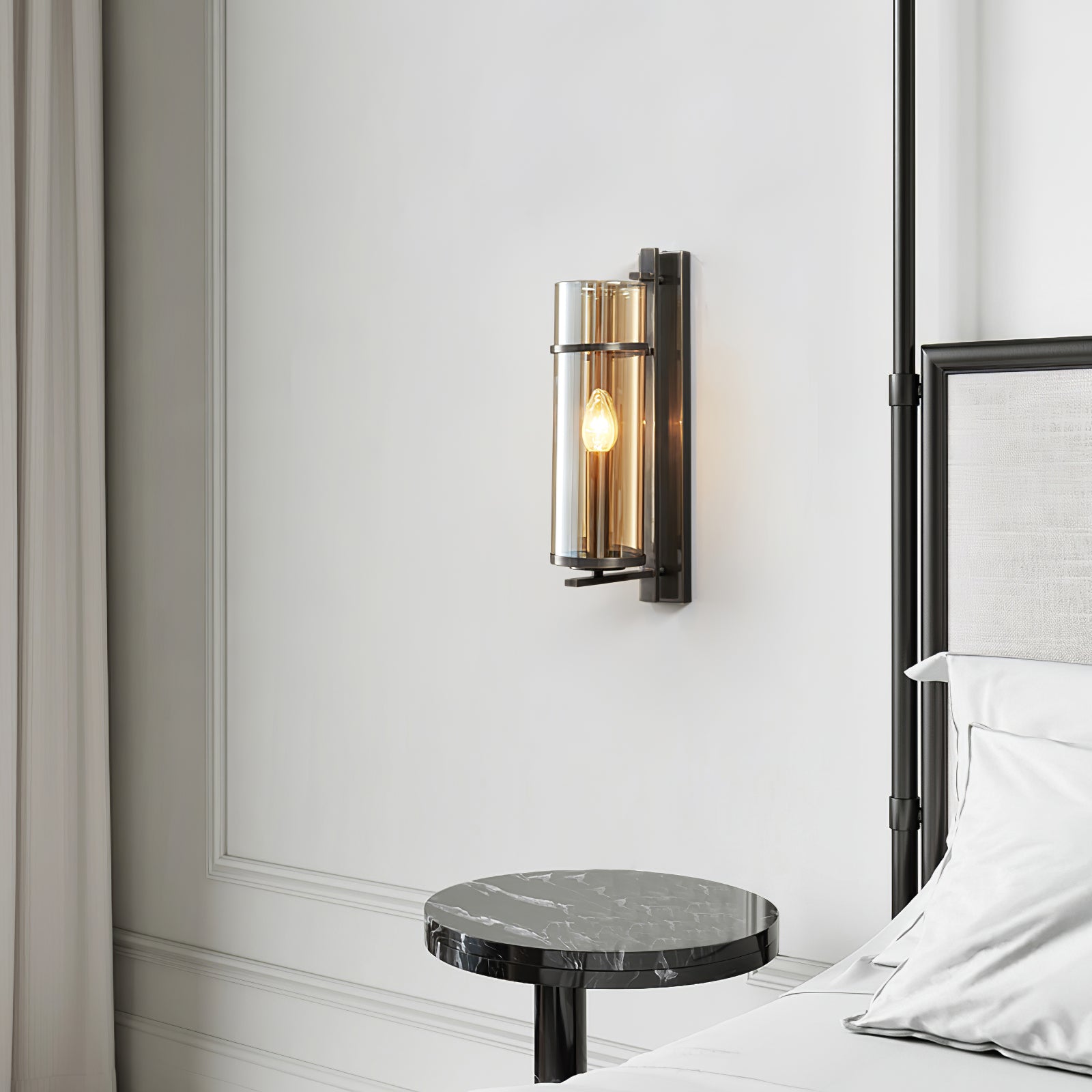 Amalfi Wall Light - Dia 10cm x H 40cm Metal, Hardwired Wall Sconce, detail 6