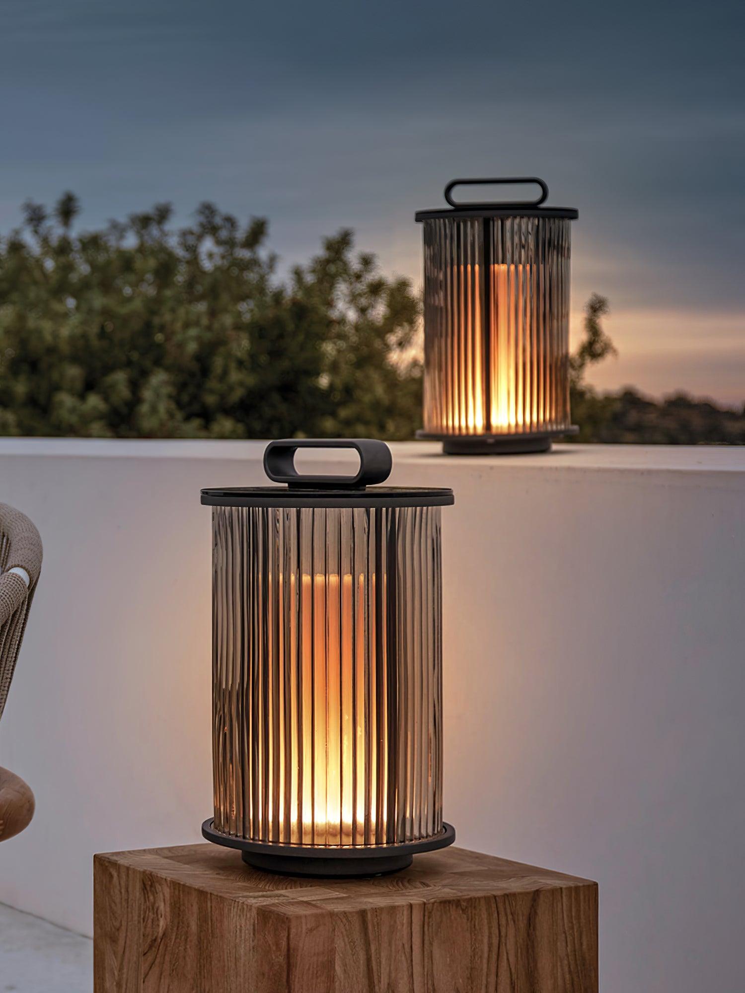 Glass Ambient Line Lantern Garden Lights, Outdoor Wall Light, detail 3