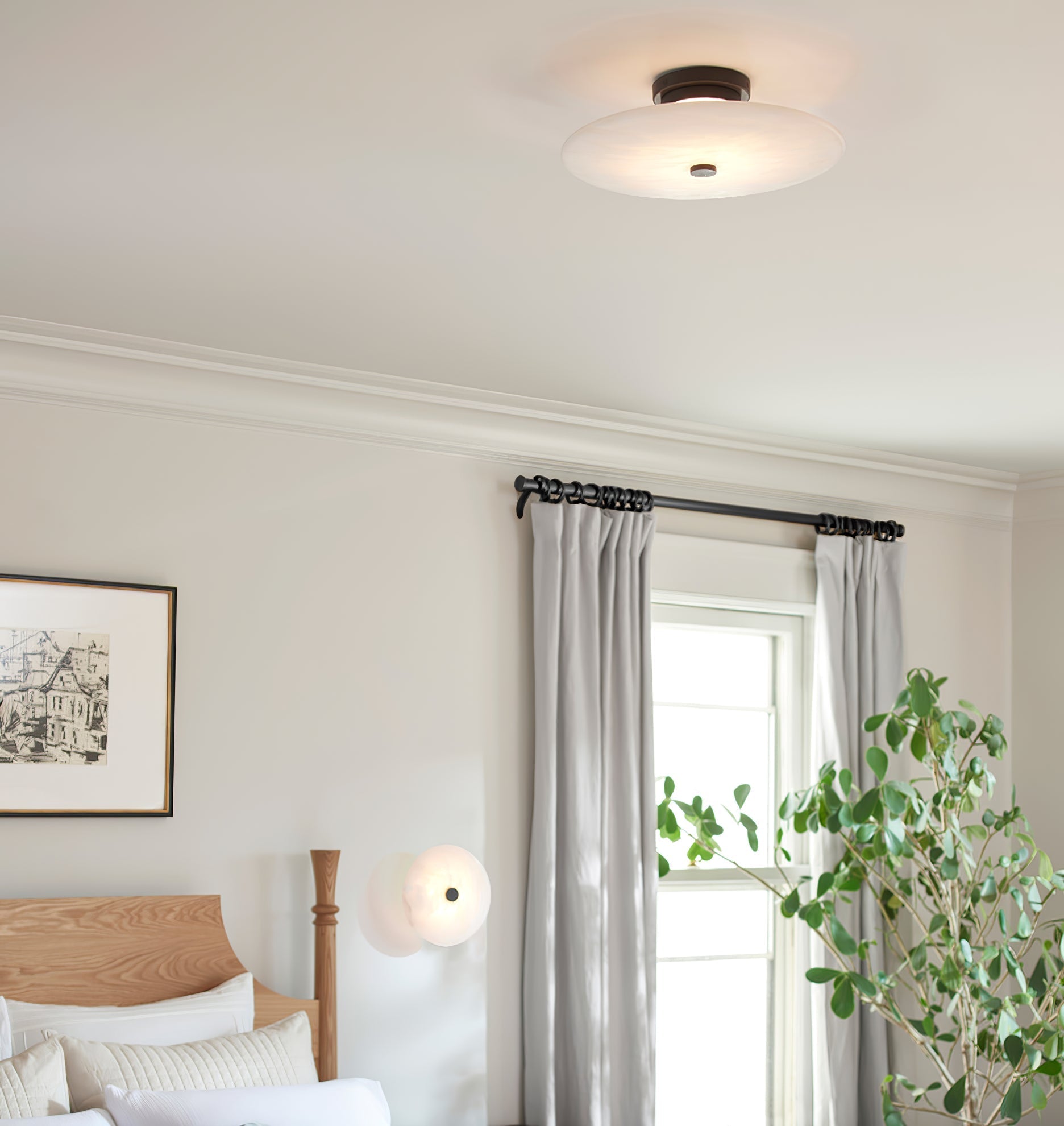 Ankeny Alabaster Wall Light, Hardwired Wall Sconce, detail 8