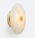 Ankeny Alabaster Wall Light, Hardwired Wall Sconce, Brass, Dia 20cm x H 10cm