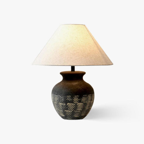 Ansel Ceramic Table Light, Bedside Table Lamp, Metal, ∅ 17.7″ x H 20″