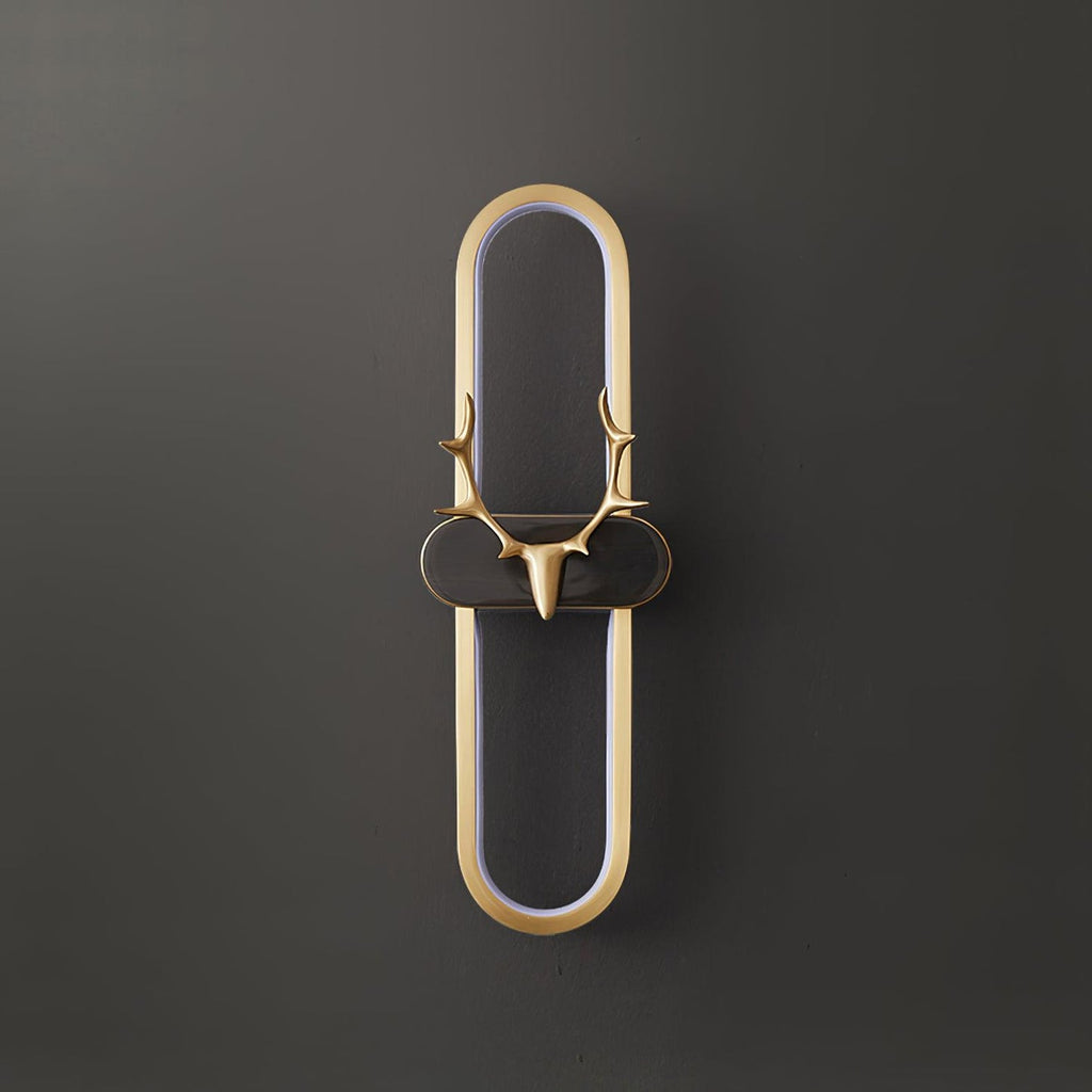 Antlers Halo Wall Light, Bedroom Wall Sconce, Metal, L 13cm x W 6cm x H 40cm