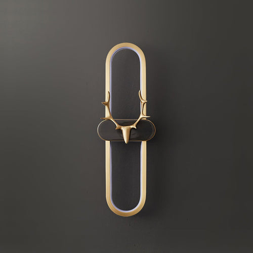 Antlers Halo Wall Light, Bedroom Wall Sconce, Metal, L 13cm x W 6cm x H 40cm