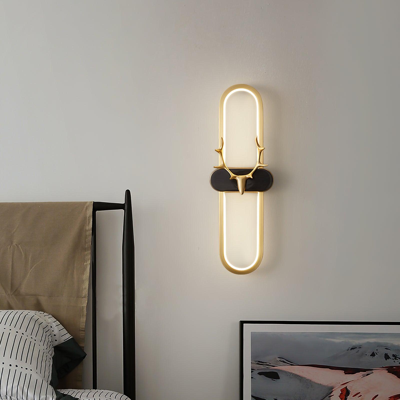 Antlers Halo Wall Light, Bedroom Wall Sconce, detail 3