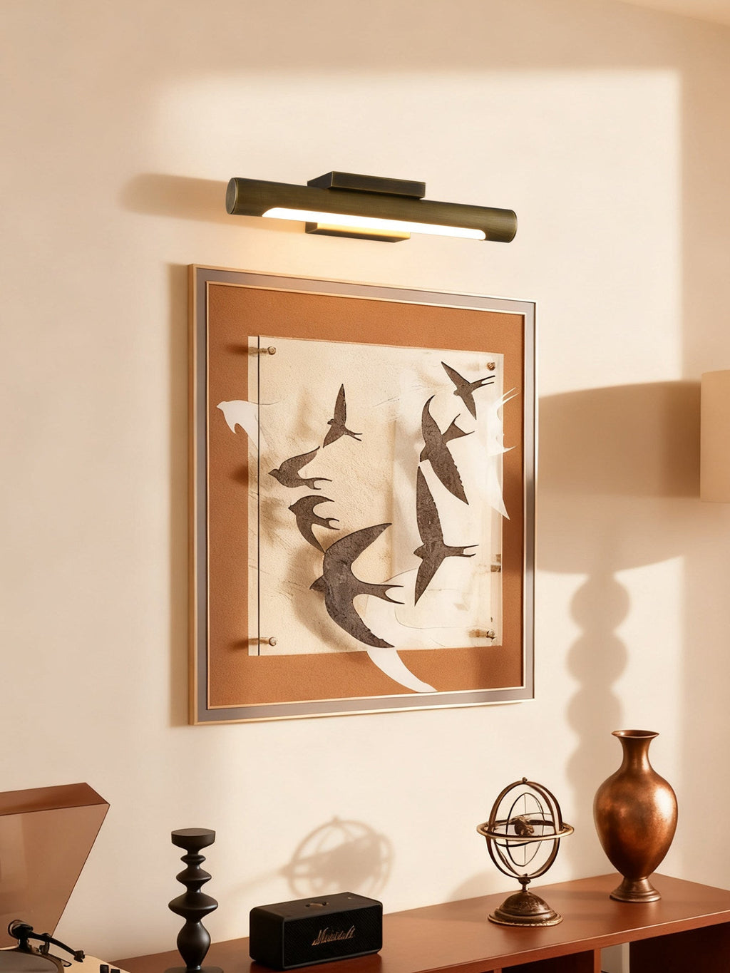 Apollo Brass Wall Light, Hardwired Wall Sconce, detail 9