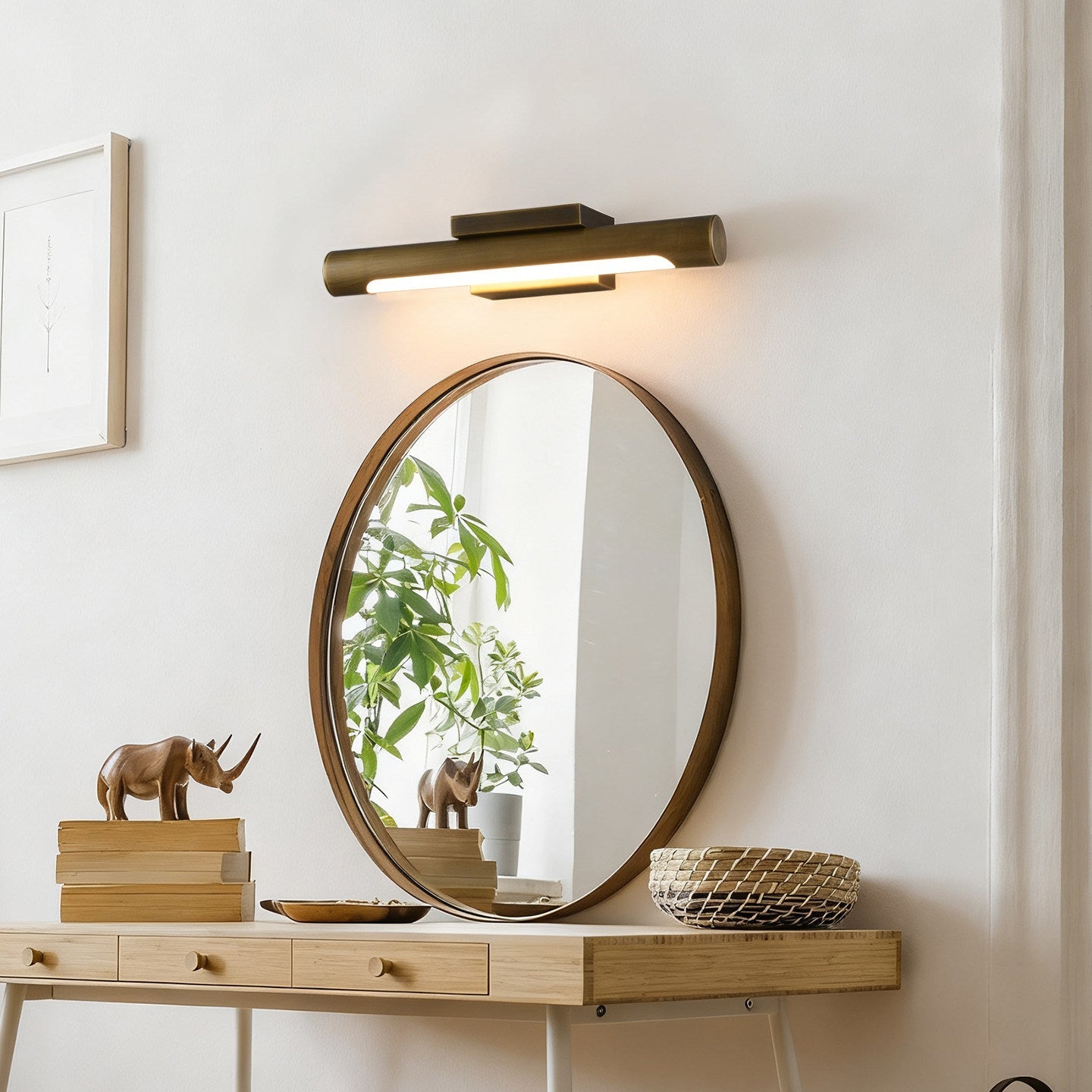 Apollo Brass Wall Light, Hardwired Wall Sconce, detail 3