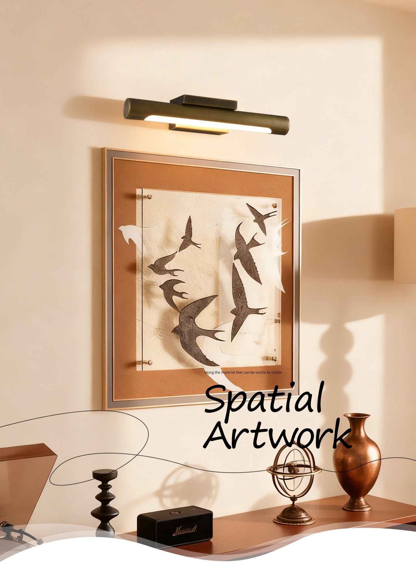 Apollo Brass Wall Light, Hardwired Wall Sconce, detail 6