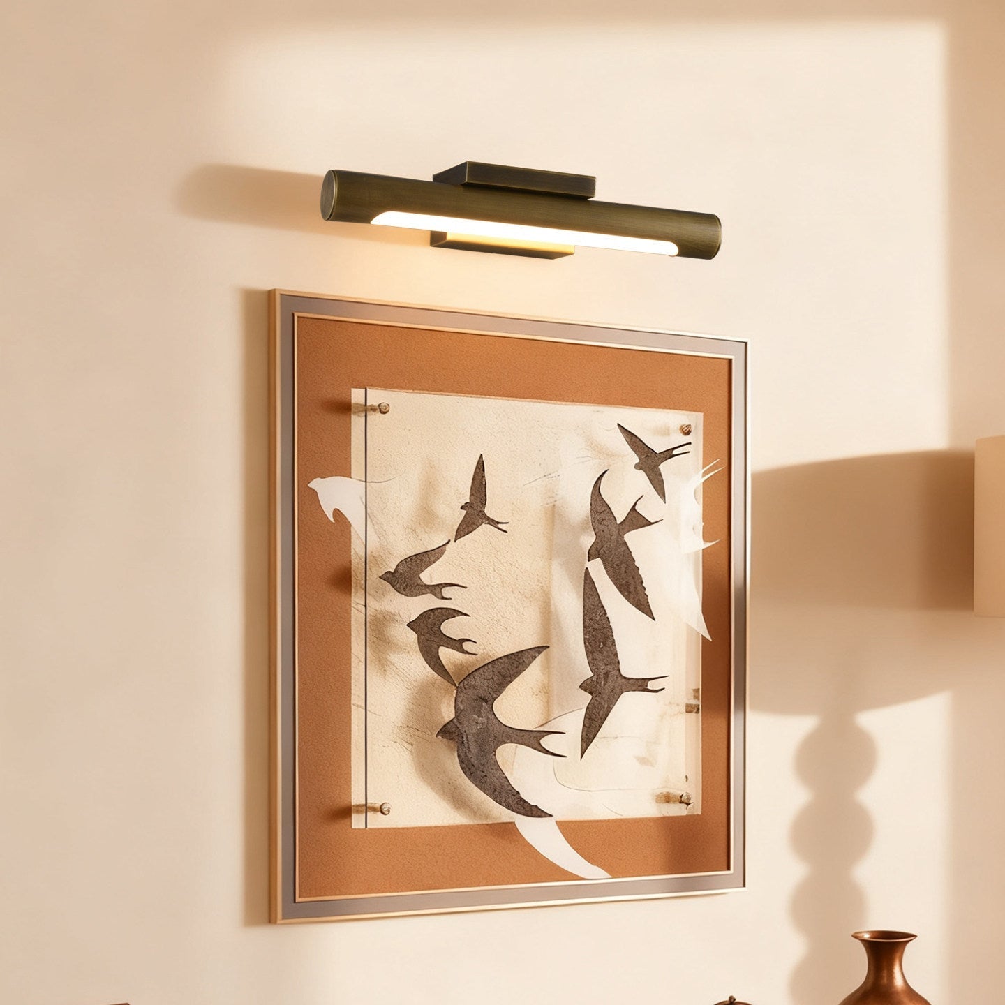 Apollo Brass Wall Light, Hardwired Wall Sconce, detail 2