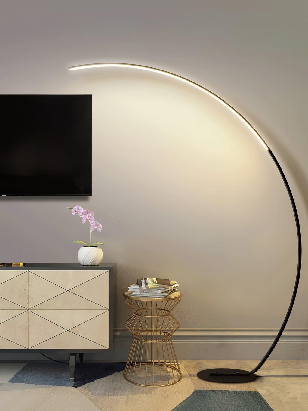 Arc Floor Light - W 120cm x H 170 cm Metal, Floor Lamp, detail 5