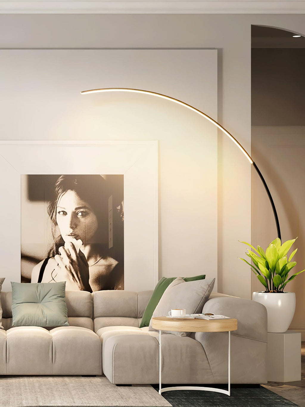 Arc Floor Light - W 120cm x H 170 cm Metal, Floor Lamp, detail 6