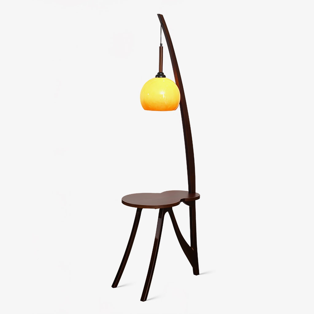 Arc Wood Suspended Floor Light, Floor Lamp, Metal, Dia 60cm x H 177cm