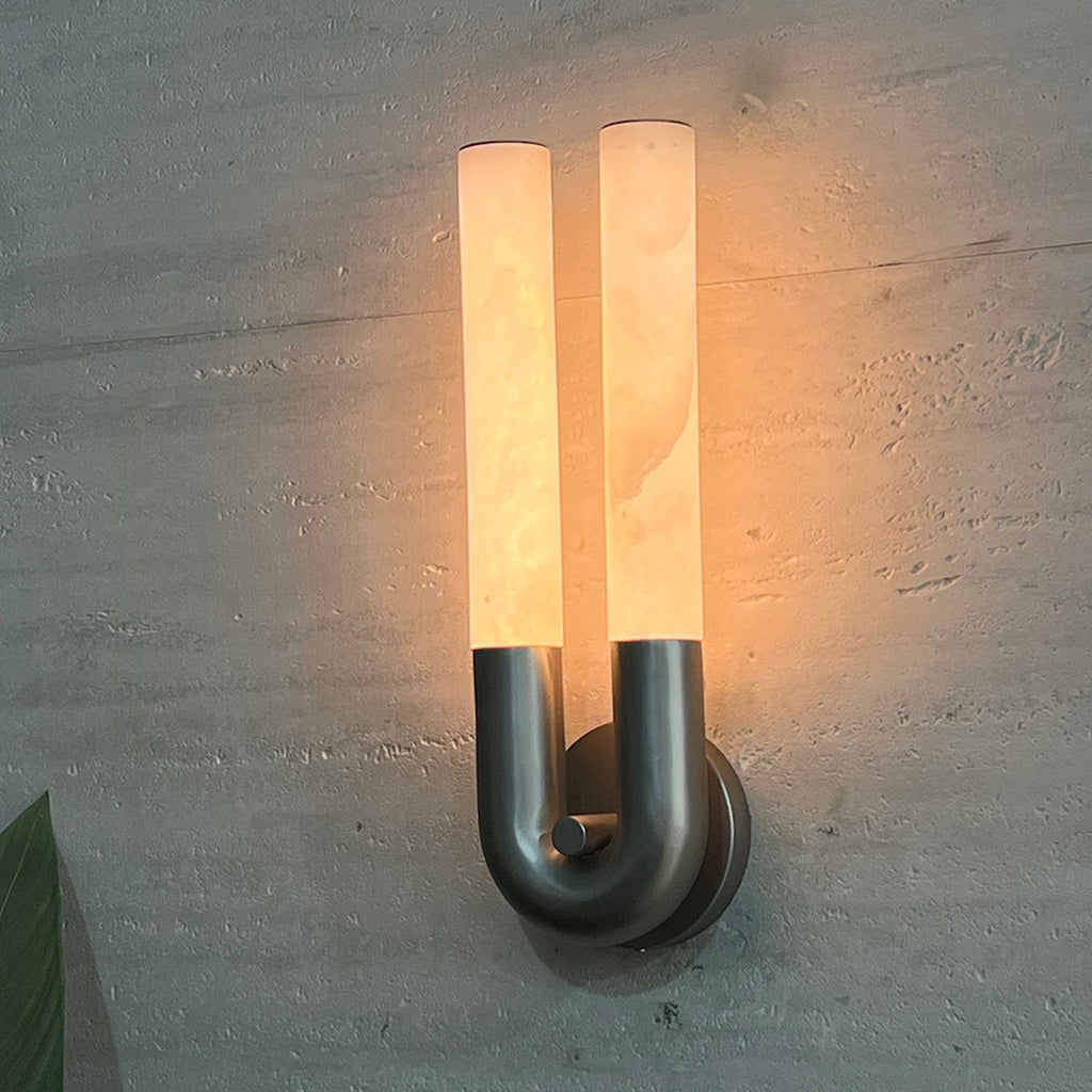 Arch Alabaster Wall Light, Hardwired Wall Sconce, detail 7