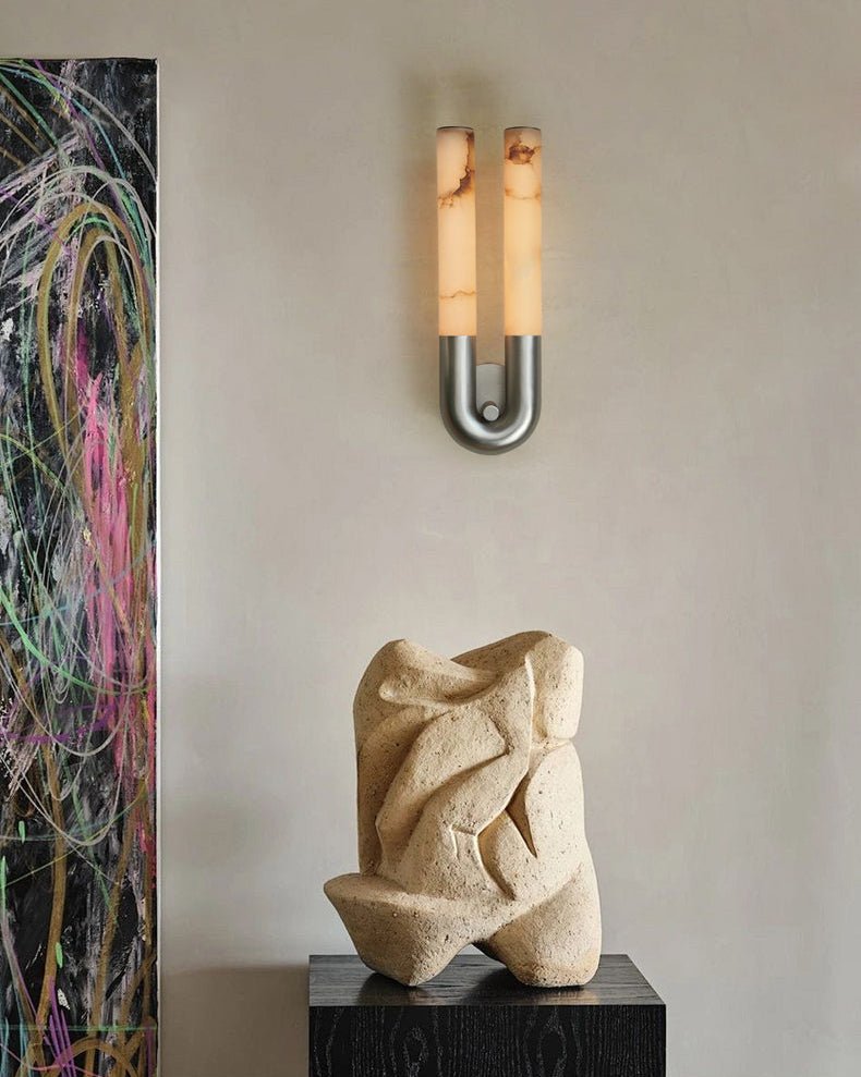 Arch Alabaster Wall Light, Hardwired Wall Sconce, detail 9