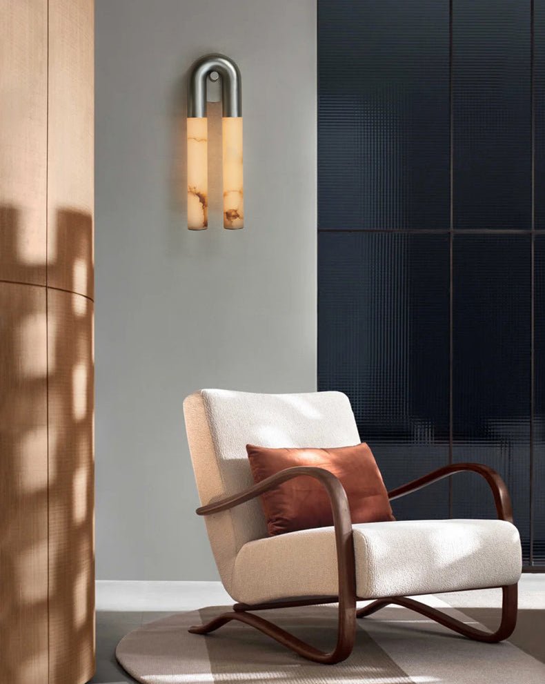 Arch Alabaster Wall Light, Hardwired Wall Sconce, detail 11