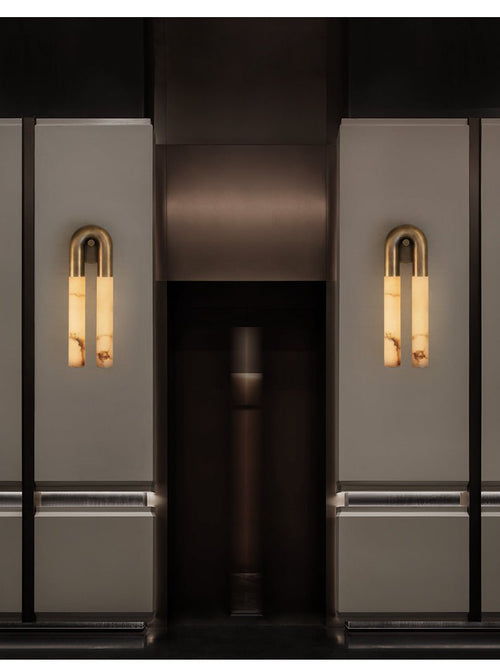 Arch Alabaster Wall Light, Hardwired Wall Sconce, detail 2