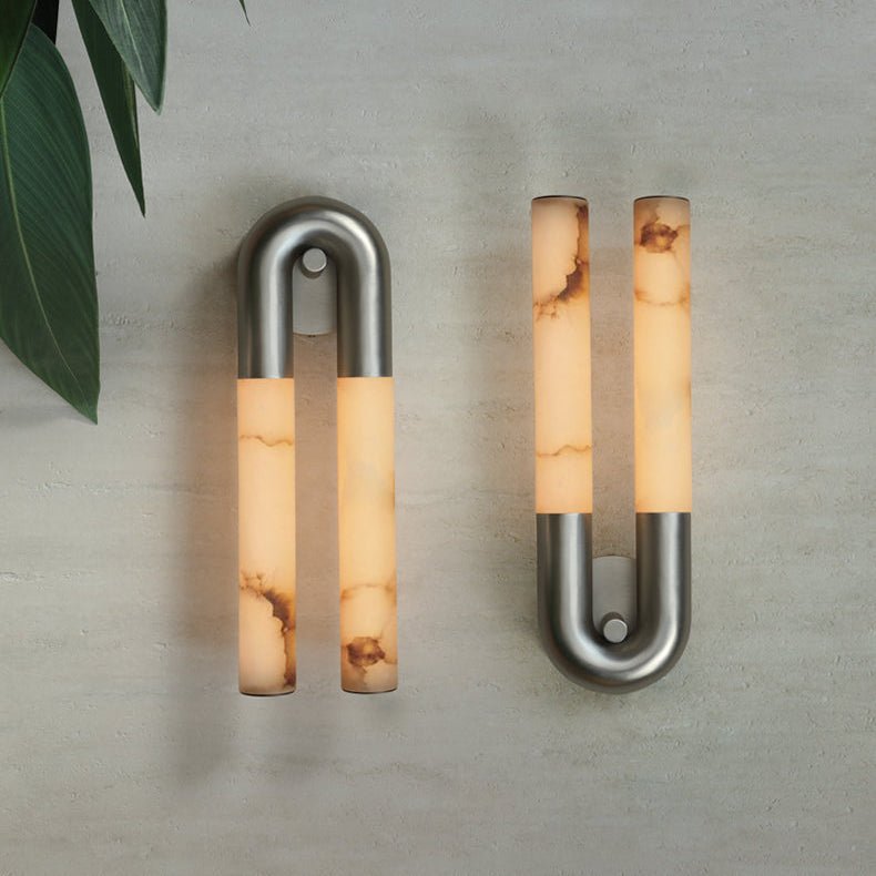 Arch Alabaster Wall Light, Hardwired Wall Sconce, detail 3