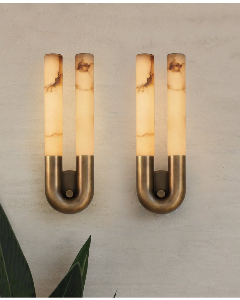 Arch Alabaster Wall Light, Hardwired Wall Sconce, detail 4